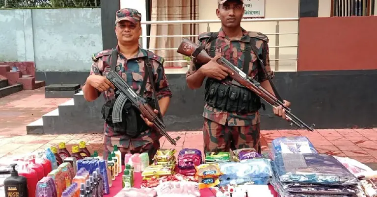 অভিযানে জব্দ চোরাচালানি পণ্য